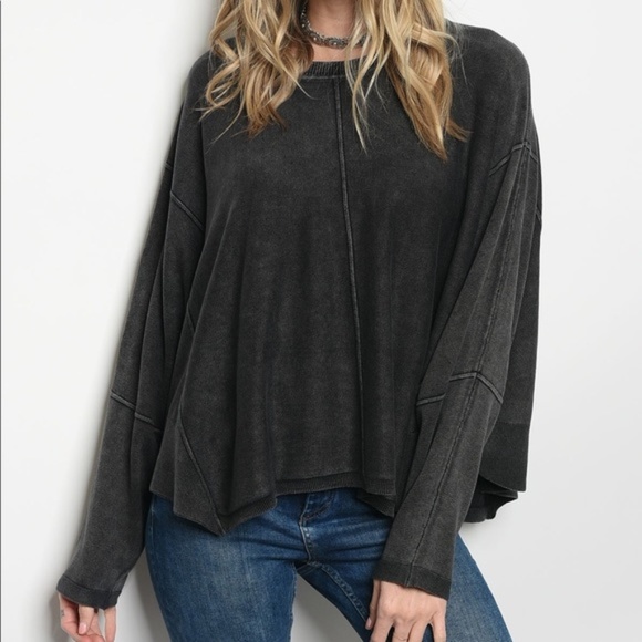 freeandspirit Sweaters - * PRICE DROP* Charcoal Oversized Boyfriend Sweater